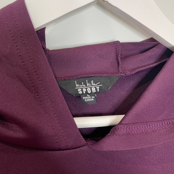 Nicole Miller Sport Purple Hooded Sweater with Pockets - Picture 5 of 9